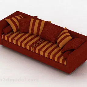 Home Brown Fabric Sofa 3d model