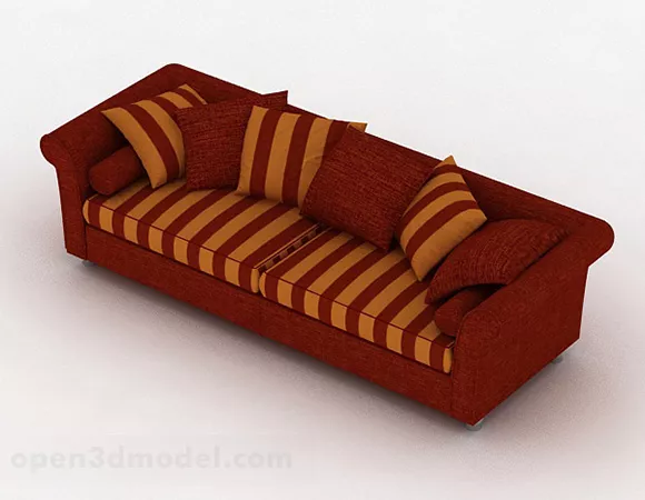 Home Brown Fabric Sofa 3d model Home Brown Fabric Sofa 3d model