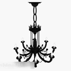 European Black Chandelier V3 3d model