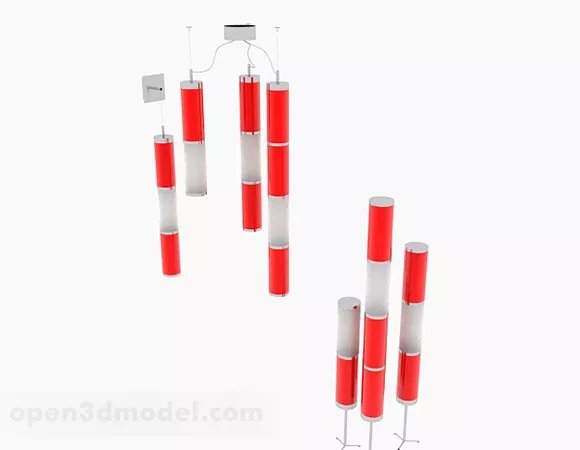 Red Chandelier V1 3d model Red Chandelier V1 3d model