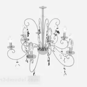 European Silver Chandelier 3d model