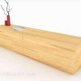 Yellow Minimalist Tv Cabinet V1 3d model