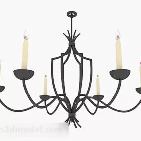 European Black Chandelier V4 3d model