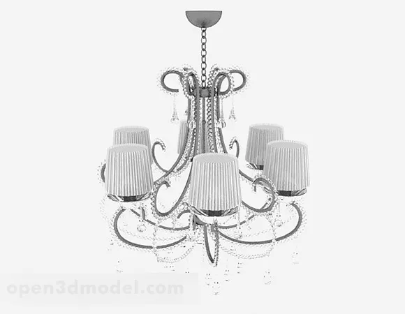 European White Chandeliers V1 3d model European White Chandeliers V1 3d model