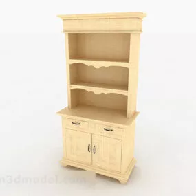 Yellow Wooden Home Cabinet V2 3d model