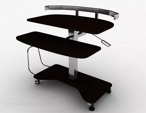 Brown Wooden Desk V3 3d model Brown Wooden Desk V3 3d model