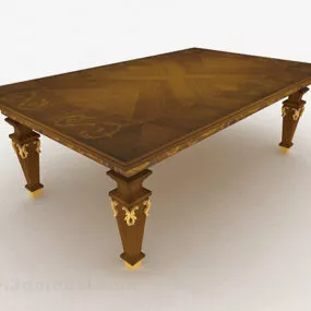 Brown Wooden Coffee Table V4 3d model