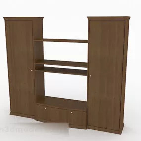 Home Brown Wooden Tv Cabinet V1 3d model