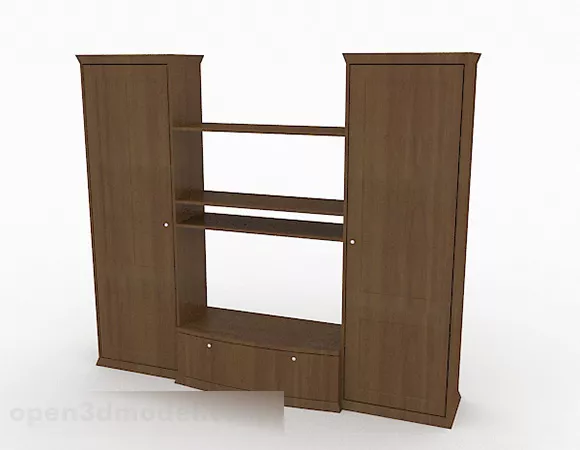 Home Brown Wooden Tv Cabinet V1 3d model Home Brown Wooden Tv Cabinet V1 3d model