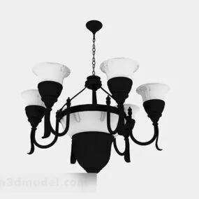 European Black Chandelier V5 3d model