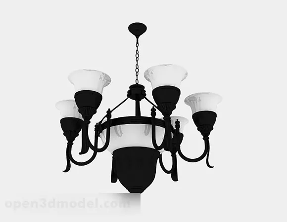 European Black Chandelier V5 3d model European Black Chandelier V5 3d model
