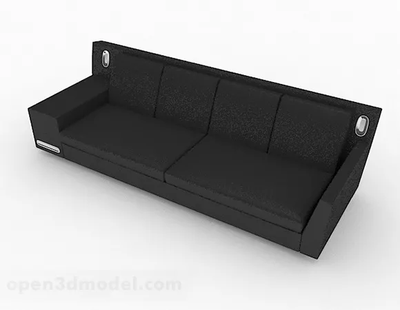 Black Multiseater Sofa 3d model Black Multiseater Sofa 3d model