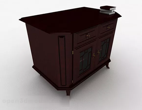 Brown Wooden Office Cabinet V1 3d model Brown Wooden Office Cabinet V1 3d model