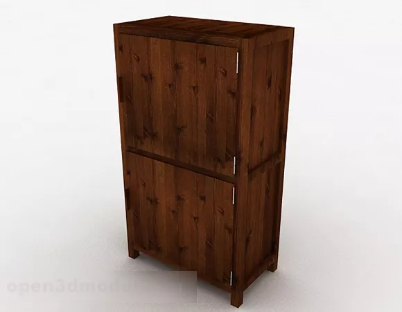 Morn Wardrobe Furniture With Side Shelf 3d model