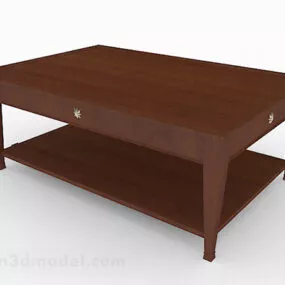 Brown Wooden Coffee Table V5 3d model