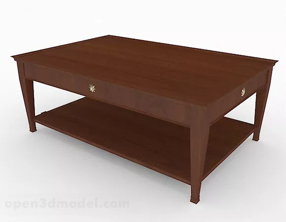Brown Wooden Coffee Table V5 3d model Brown Wooden Coffee Table V5 3d model