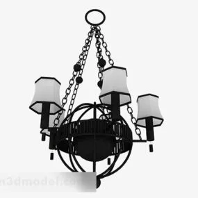European Black Chandelier V6 3d model
