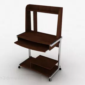 Brown Wooden Desk V4 3d model