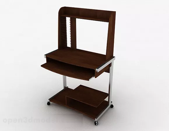 Brown Wooden Desk V4 3d model Brown Wooden Desk V4 3d model