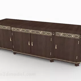 Brown Wooden Tv Cabinet V13 3d model