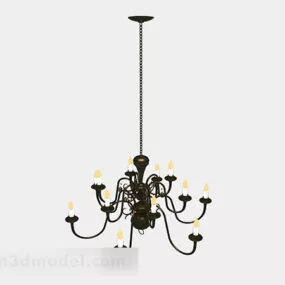 European Brown Chandelier V3 3d model