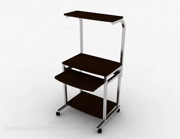 Brown Wooden Desk V5 3d model Brown Wooden Desk V5 3d model