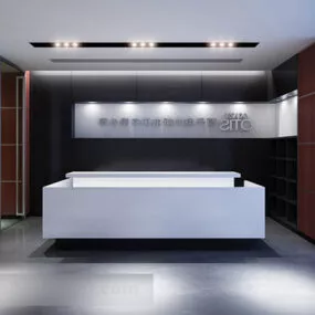 Office Front Desk Interior V1 3d model