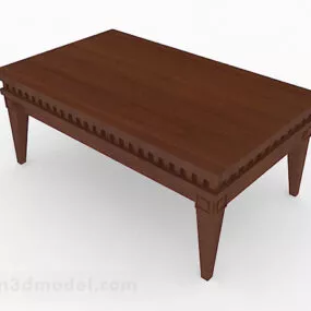 Brown Wooden Coffee Table V6 3d model