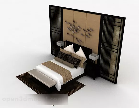Chinese Design Double Bed 3d model Chinese Design Double Bed 3d model