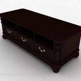 Brown Wooden Tv Cabinet V15 3d model