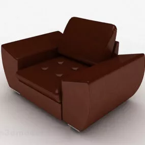 Brown Single Sofa V2 3d model