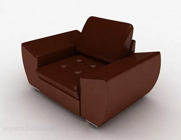 Brown Single Sofa V2 3d model Brown Single Sofa V2 3d model