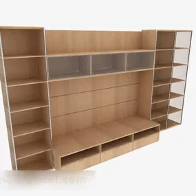 Simple Wooden Tv Cabinet V1 3d model