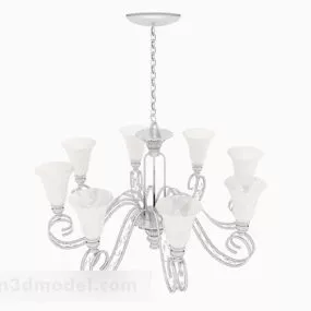 European White Chandeliers V2 3d model