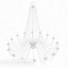European Silver Chandelier V1 3d model