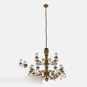 European Brown Chandelier V4 3d model