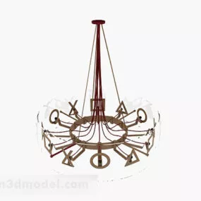 European Brown Chandelier V5 3d model