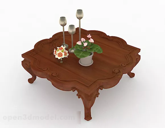 Chinese Wooden Tea Table V2 3d model Chinese Wooden Tea Table V2 3d model