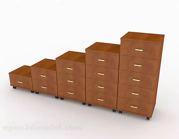 Brown Minimalist Home Cabinet V2 3d model Brown Minimalist Home Cabinet V2 3d model