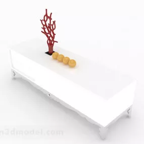 White Tv Cabinet V1 3d model
