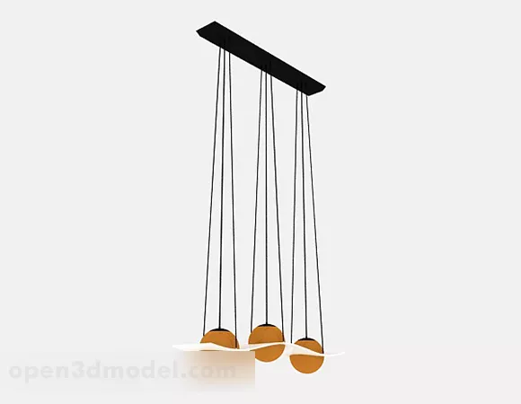 Three Light Ceiling Chandelier 3d model Three Light Ceiling Chandelier 3d model
