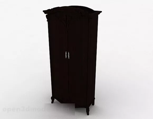 Antique Wardrobe Carved Style 3d model