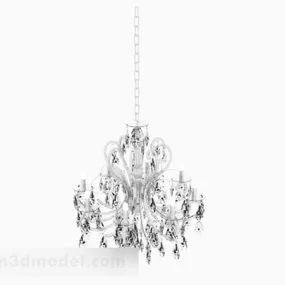 European Silver Chandelier V2 3d model