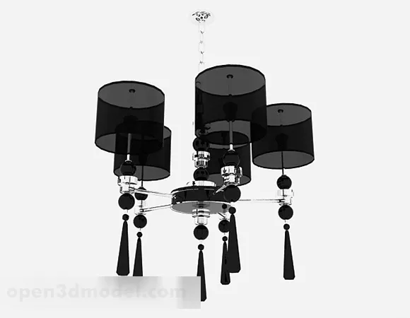 Black Home Chandelier V1 3d model Black Home Chandelier V1 3d model