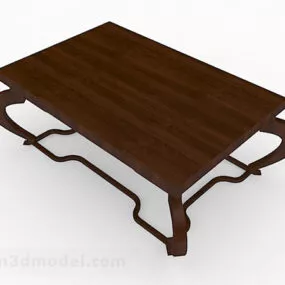 Brown Wooden Coffee Table V7 3d model