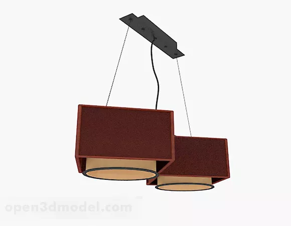 Red Home Chandelier V1 3d model Red Home Chandelier V1 3d model