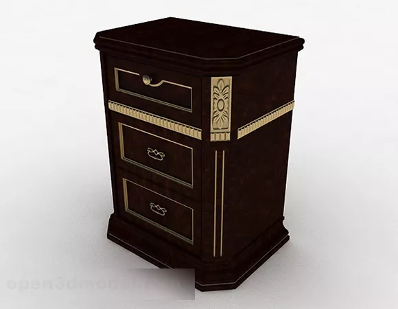 European Classical Bedside Table V1 3d model European Classical Bedside Table V1 3d model
