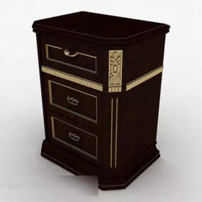 European Classical Bedside Table V2 3d model