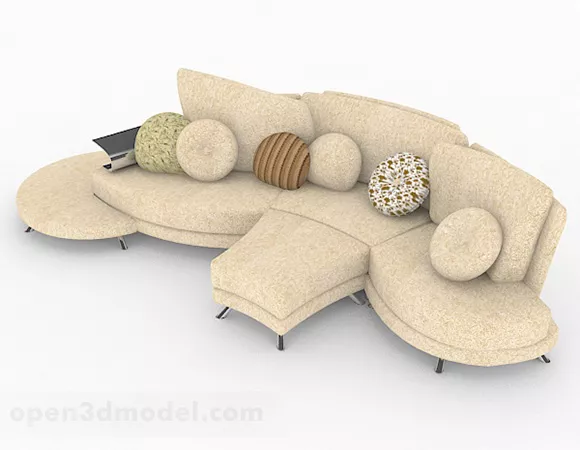 Yellow Multiseater Sofa V1 3d model Yellow Multiseater Sofa V1 3d model