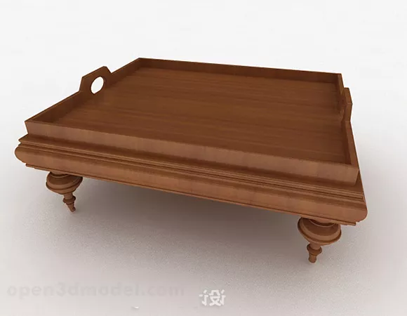 Brown Wooden Coffee Table V9 3d model Brown Wooden Coffee Table V9 3d model